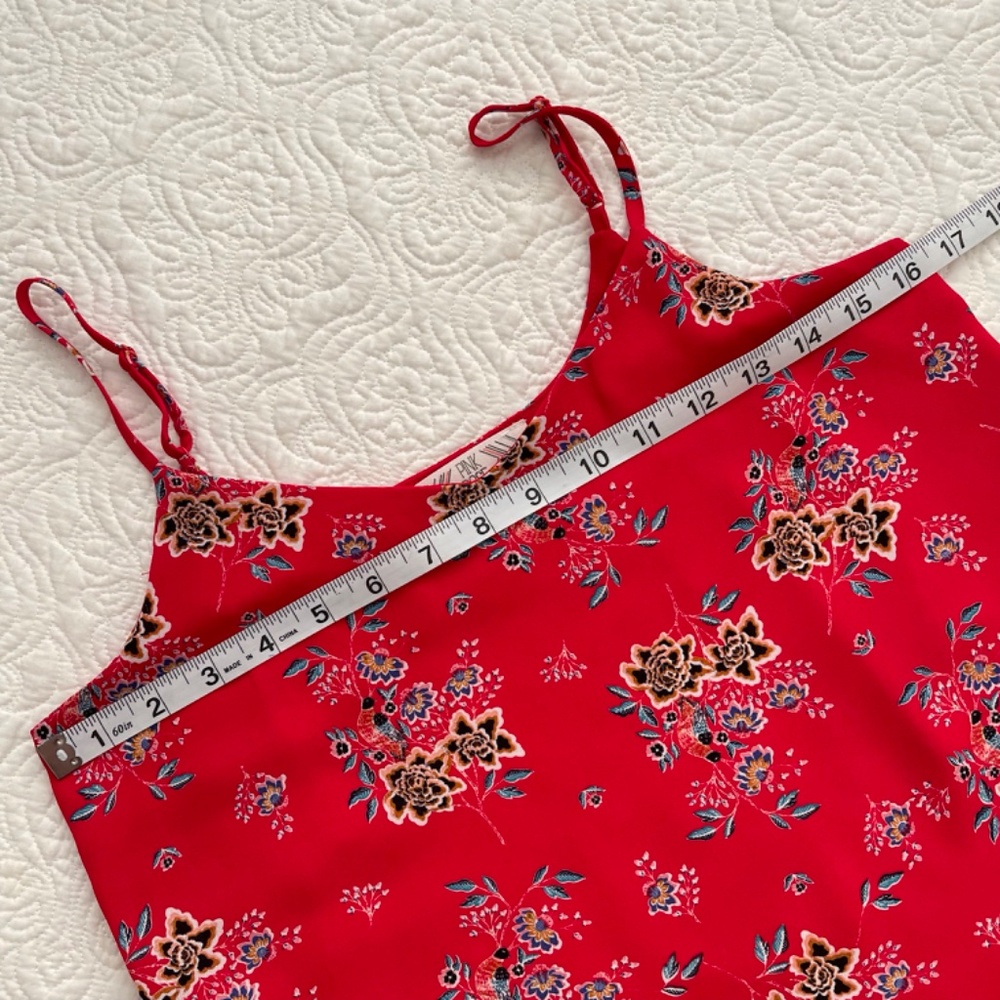 Pink Rose Tank Top Adjustable Straps Size Small - Picture 6 of 15